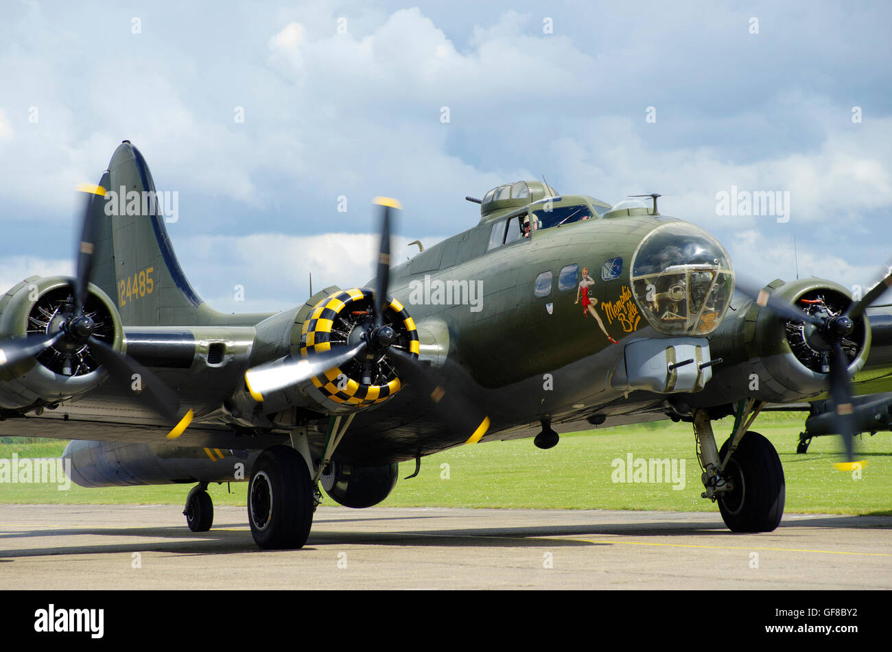 Boeng B-17, Sally `B` G-BEDF, at Duxford D Day Airshow, Stock Photo